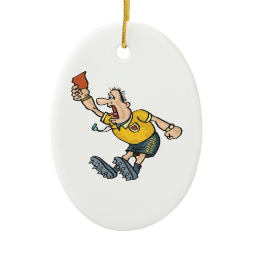 Red Card Ceramic Ornament