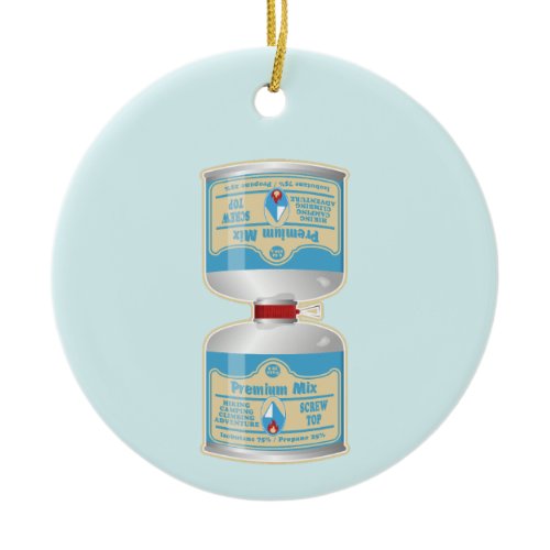 Refilling gas canisters for camp stoves ceramic ornament