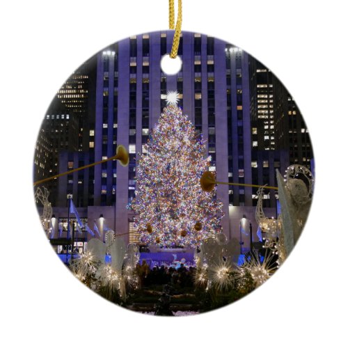 Rockefeller Center's Angels &amp; Christmas Tree -  Ceramic Ornament