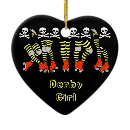 Roller Derby Heart Christmas Ornament