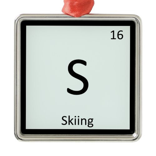 S - Skiing Sports Chemistry Periodic Table Symbol Metal Ornament