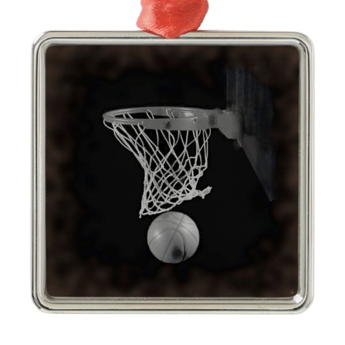 Sepia Basketball Metal Ornament