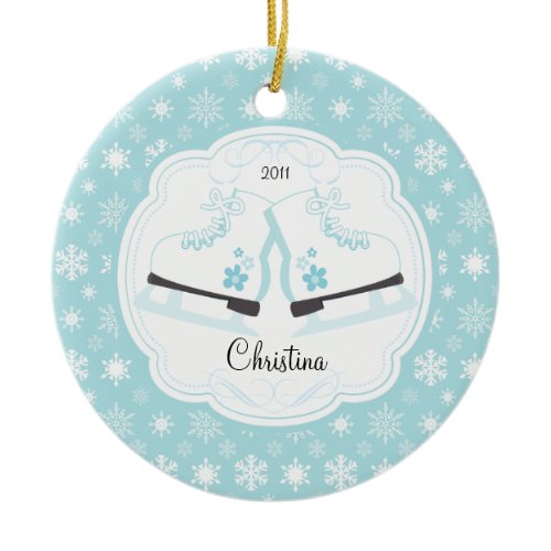 Skating Ice Skates Dated Christmas Ornament