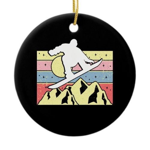 Snowboarder Snowboarding Snowboard Retro Ceramic Ornament