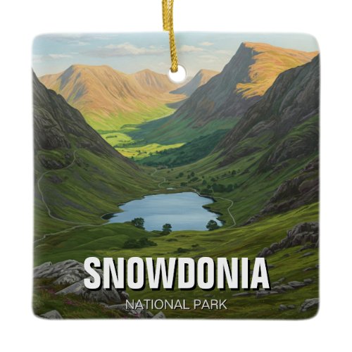 Snowdonia National Park Wales Travel Ceramic Ornament
