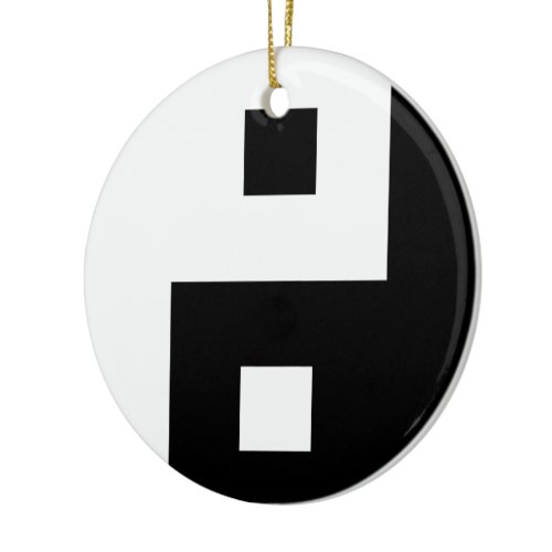 Square Yin Yang Ceramic Ornament