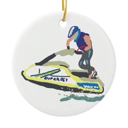 Stand Up Jet Ski SuperJet Ceramic Ornament