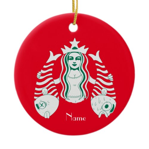 Star-Crown Queen Mermaid Thunder_Cove   Ceramic Ornament