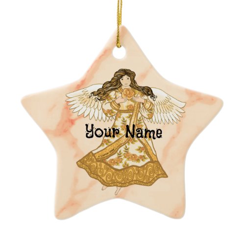 Summer Christian angel Ceramic Ornament