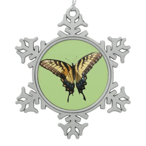 Swallowtail Butterfly III Beautiful Colorful Photo Snowflake Pewter Christmas Ornament