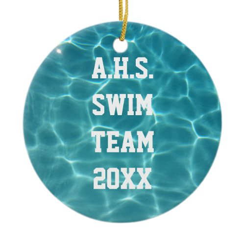 Swim team ceramic ornament