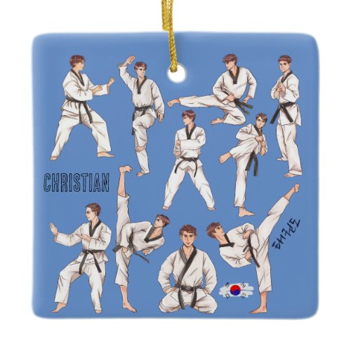 Taekwondo Korean Martial Arts 5 Tenets Ceramic Orn Ornament