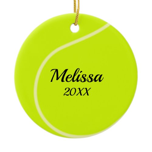 Tennis Ball Double Sided Ornament Round