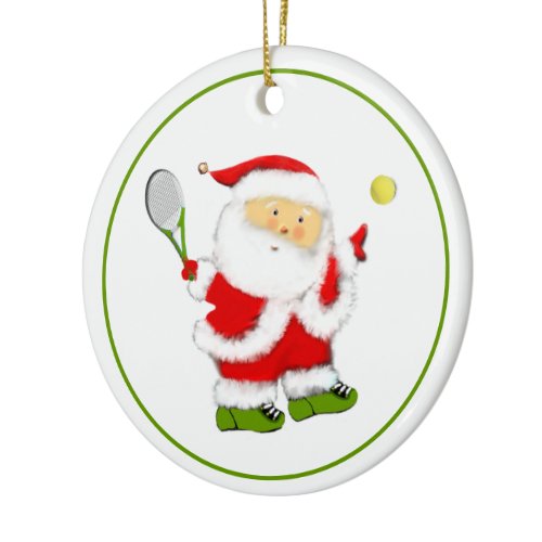 Tennis Christmas Keepsake Gift Ceramic Ornament