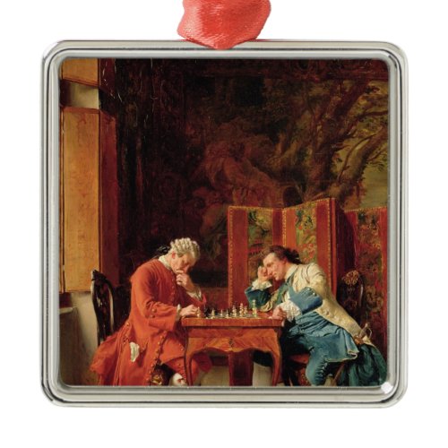 The Chess Players, 1856 Metal Ornament