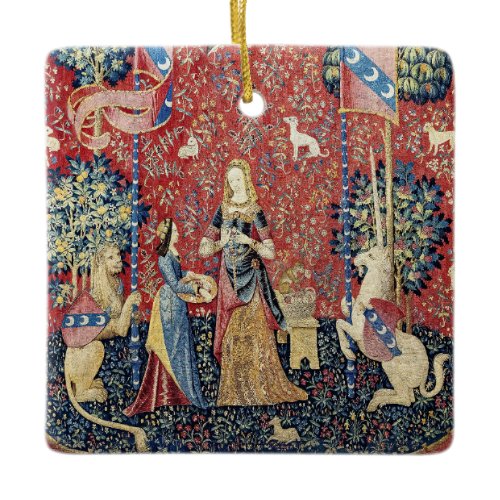 The Lady and the Unicorn, Smell Ceramic Ornament