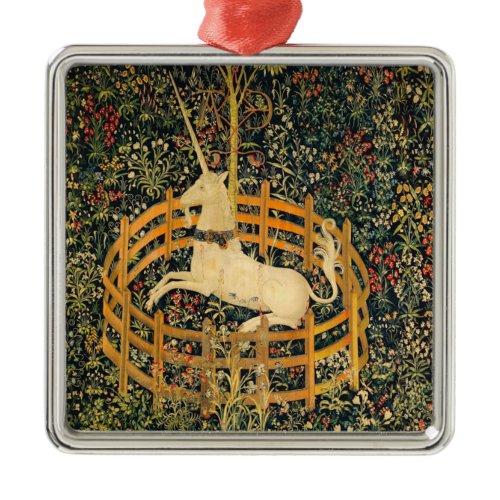The Unicorn in Captivity Metal Ornament