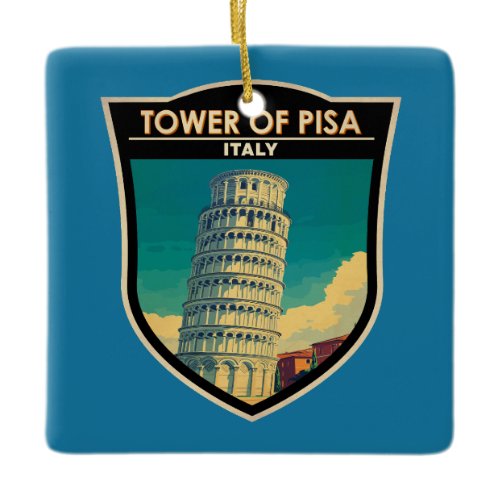 Tower of Pisa Italy Travel Art Vintage Ceramic Ornament