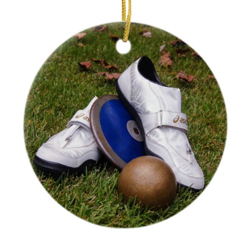 Track &amp; Field Ceramic Ornament