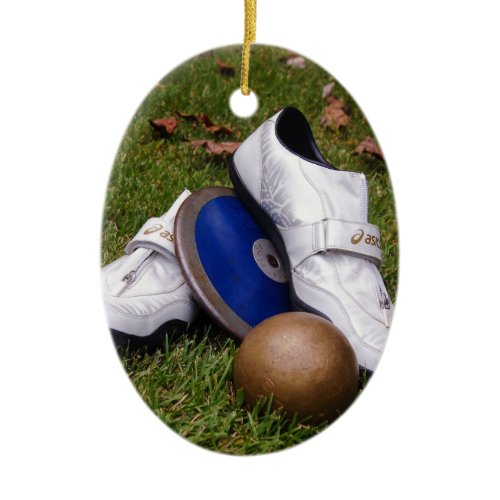 Track &amp; Field Ceramic Ornament