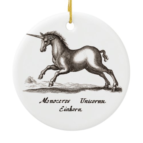 Unicorn Classic Running Magic Woodland Creature Ceramic Ornament