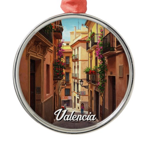 Valencia Spain Travel Metal Ornament
