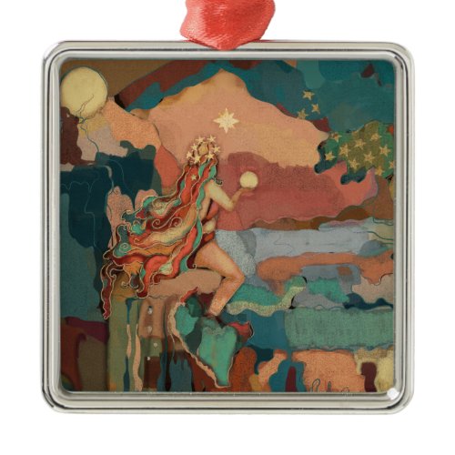 Valhalla Art Tuscan Pastels Stars Mystical Mermaid Metal Ornament