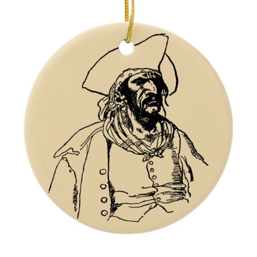 Vintage Pirates, a Buccaneer Sketch by Howard Pyle Ceramic Ornament