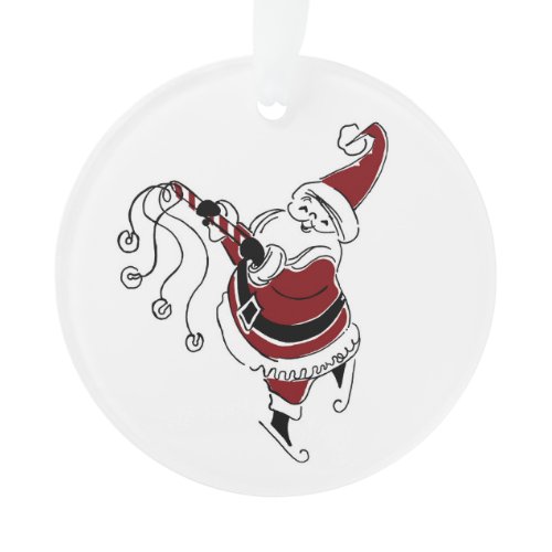 Vintage Skating Santa Ornament
