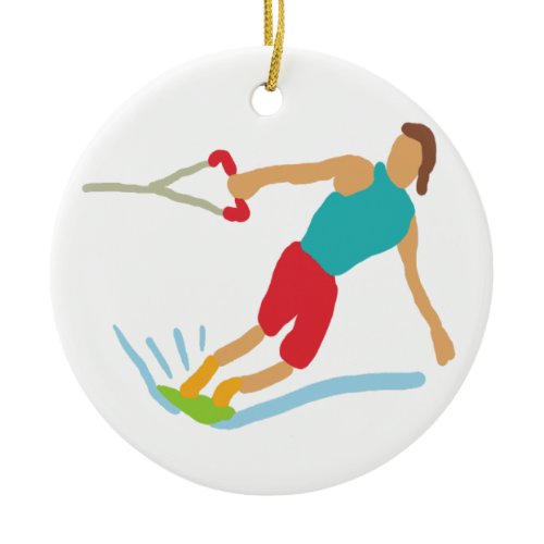 Wakeboarding Ceramic Ornament