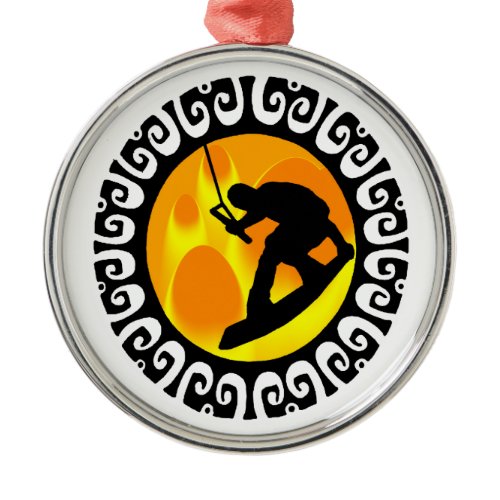 WAKEBOARDING THE ATMOSPHERE METAL ORNAMENT