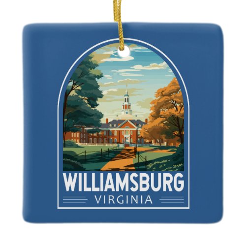 Williamsburg Virginia Travel Art Vintage Ceramic Ornament