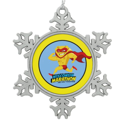 Wisconsin Marathon Race Day Snowflake Pewter Christmas Ornament