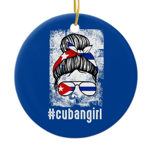 Womens cuban girl Cuban Cuba girl  Ceramic Ornament