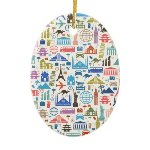 world travel ceramic ornament